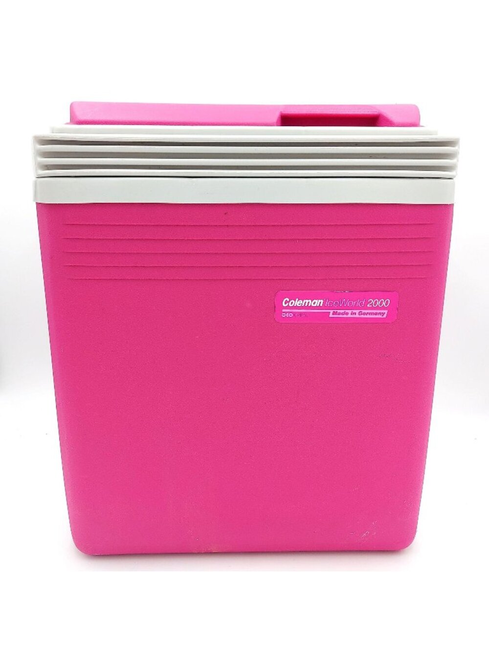 Coleman Ice World 2000 Cooler Vintage Pink Fuchsia 1989 Made in Germany Kuhlbox